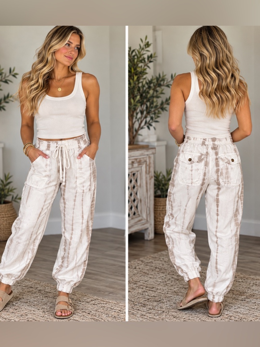 C&C California Tie Dye 100% Lyocell Cargo Jogger Pants